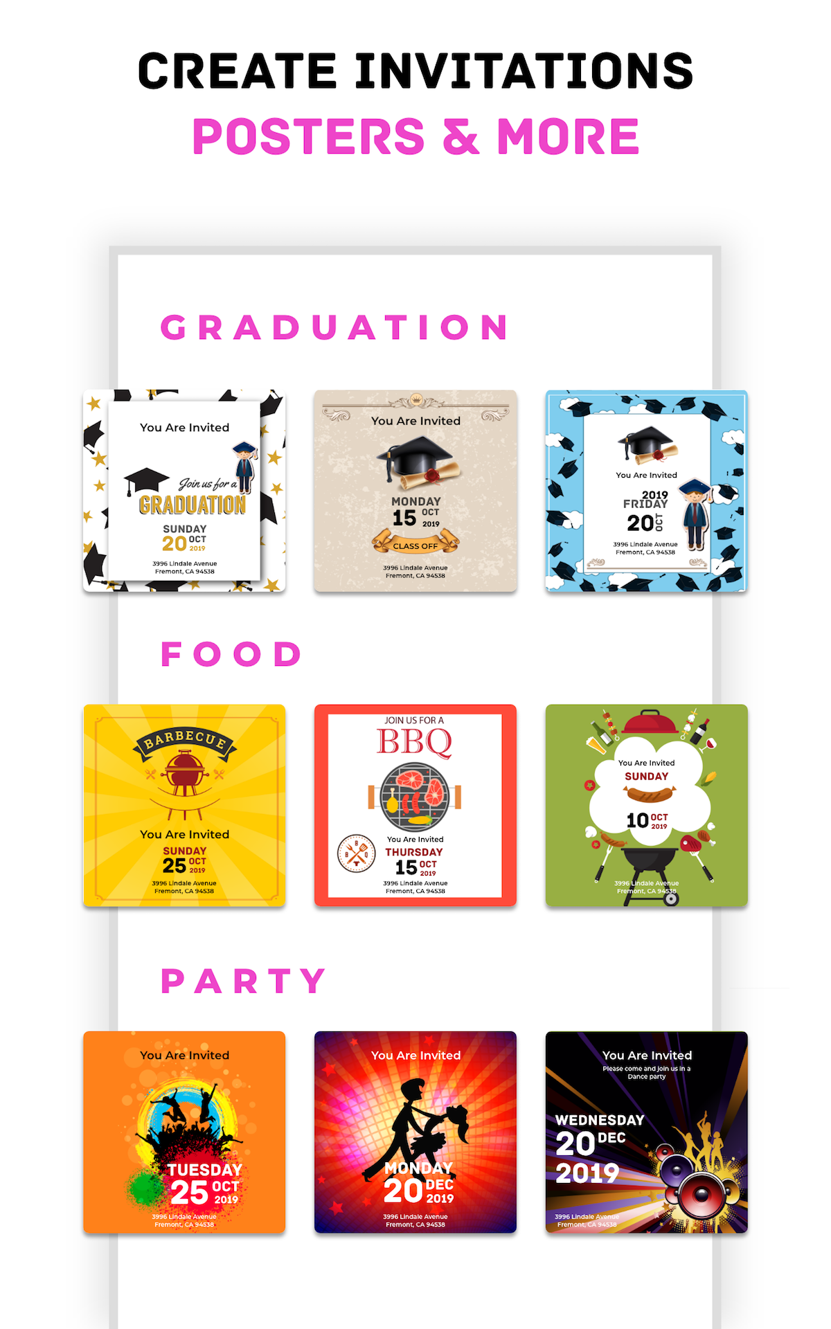 Invitation Card maker - Design Personalized, editable and